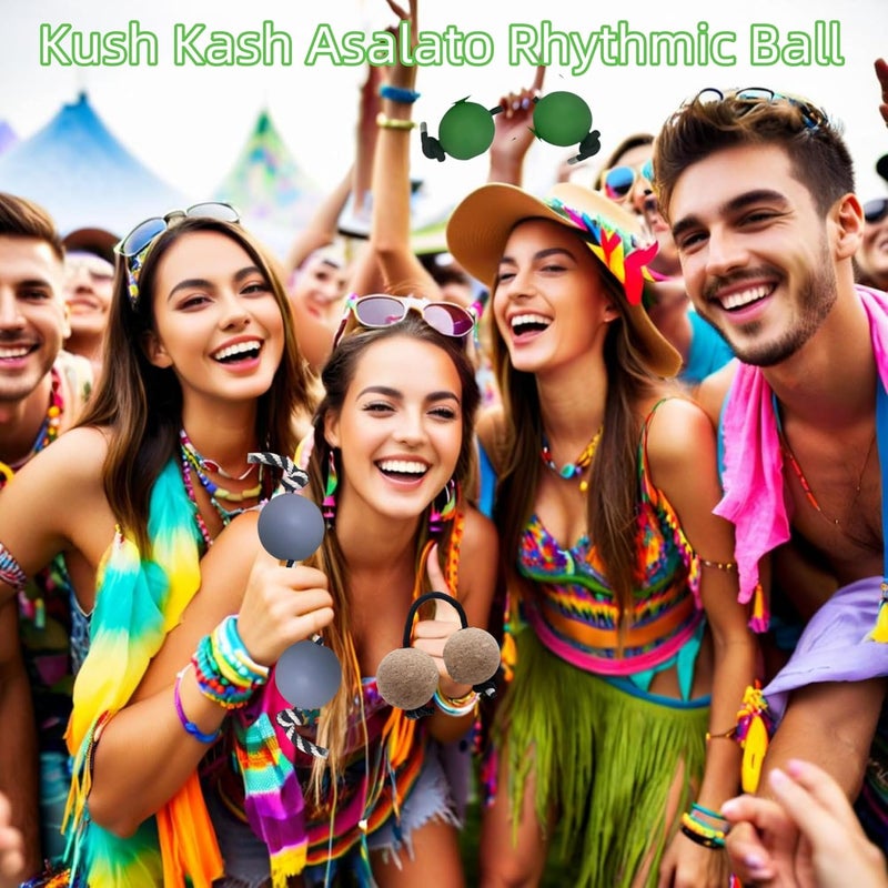 beyomanch 2 Pairs Kush Kash Shakers, Kashaka Shakers, Kush Kash Asalato Rhythmic Ball, Kashaka Hand Musical Instrument for Men and Women (7-Frosted Blue) - Image 2